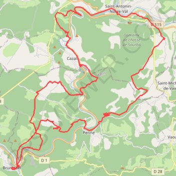 Bruniquel-Couyrac-grotte du Capucin-Saint Antonin GPS track, route, trail
