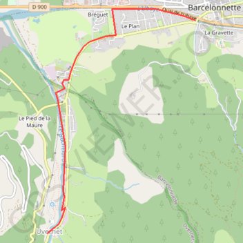 Barcelonnette - Uvernet Fours GPS track, route, trail