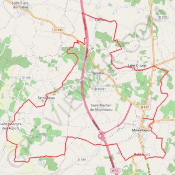 Mirambeau 32 kms GPS track, route, trail