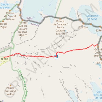 Col de la Galise depuis le Pont Saint-Charles GPS track, route, trail
