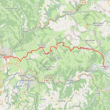 Livinhac-le-Haut - Figeac - Chemin de Saint-Jacques-de-Compostelle GPS track, route, trail