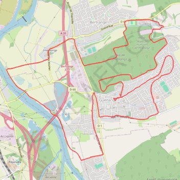 Guénange GPS track, route, trail