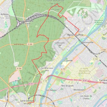Les châteaux dans la forêt de Saint-Germain GPS track, route, trail