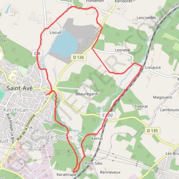 Circuit des Moulins , Saint Avé GPS track, route, trail