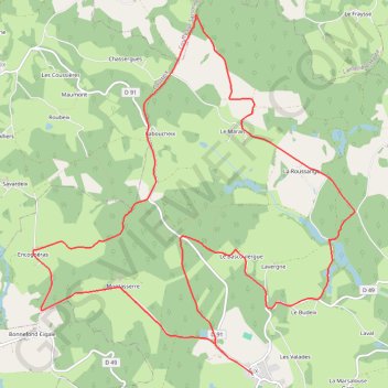 Chemin de la Factrice - Aix - Pays de Haute Corrèze GPS track, route, trail