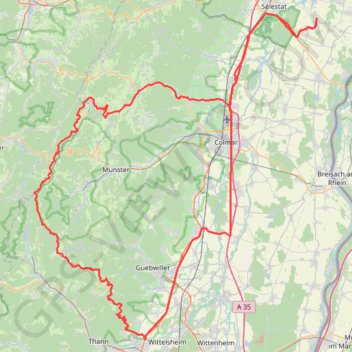 Route de Lapoutroie, D 48II, Route des Crêtes, Route des Crêtes, Route des Crêtes, D 83 GPS track, route, trail