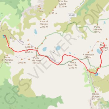 6ème étape GR20 GPS track, route, trail