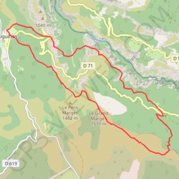 Rando Pedestre Aiguine - Le grand marges - Verdon GPS track, route, trail