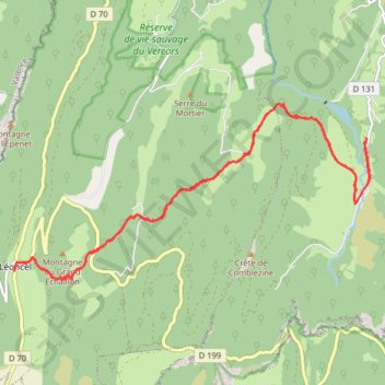 Bouvante le Haut à Léoncel Aller-Retour GPS track, route, trail