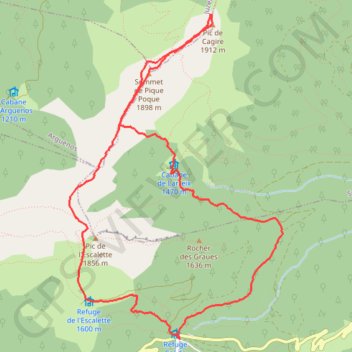 Pic de Cagire GPS track, route, trail