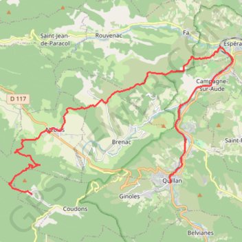 Quillan / Espéraza GPS track, route, trail