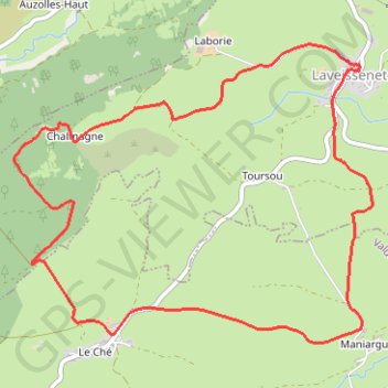 Laveissenet - Le Ché GPS track, route, trail