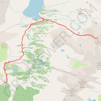 Carlit par le Lanoux GPS track, route, trail