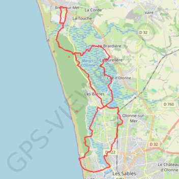 Marais-d-olonne-paracou-foret-38km GPS track, route, trail