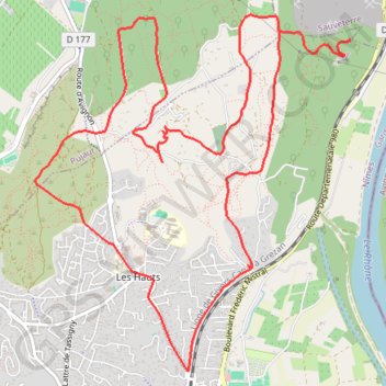 Les Hauts de Villeneuve-lès-Avignon GPS track, route, trail