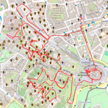 Rome, Colisée, Palatin, forums GPS track, route, trail