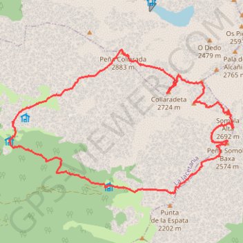 Somola, Nevera, Collaradeta, Collarada circular desde Espata GPS track, route, trail