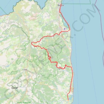 E06 - Aléria - Basti GPS track, route, trail