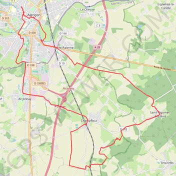 Alençon, Champfleur, Saint-Rigomer-des-Bois, Alençon GPS track, route, trail