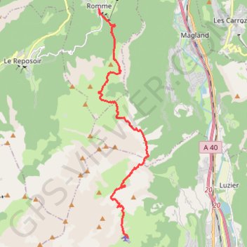 De Mayères à Romme GPS track, route, trail