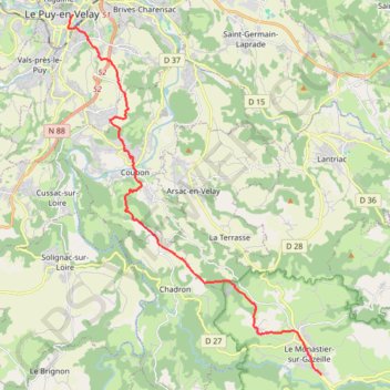 Le puy monastier GPS track, route, trail