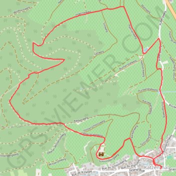 Katzenthal, son vignoble, sa forêt GPS track, route, trail