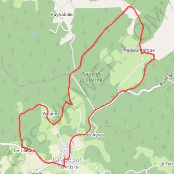Sur les traces du Tacot - Lafage-sur-Sombre - Pays d'Égletons GPS track, route, trail