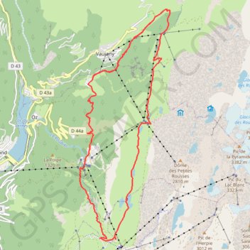 Tour des Lacs des Grandes Rousses GPS track, route, trail