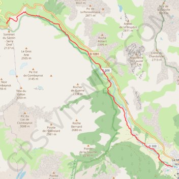 Descente du Lautaret GPS track, route, trail