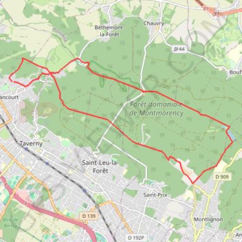 Itinéraire en forêt de Montmorency - Bessancourt GPS track, route, trail
