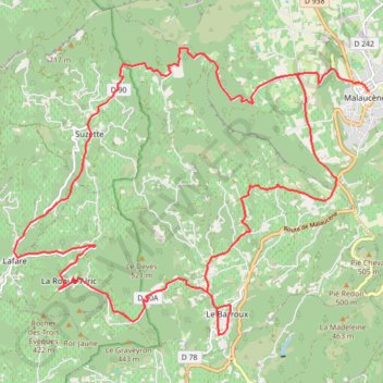 Entre Ventoux et Dentelles - Malaucène GPS track, route, trail