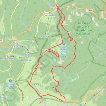Le sentier des roches et la traversée du Frankenthal GPS track, route, trail