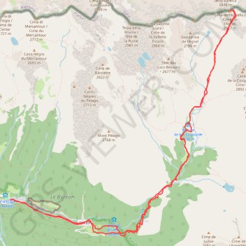 Rando hivernale-Cime de l'agnel GPS track, route, trail