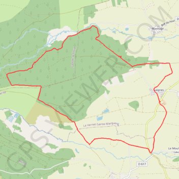 Le bois de Saignes en raquettes GPS track, route, trail
