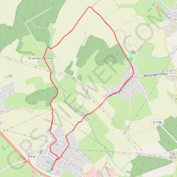 Pusey-Le val de charmes-Pusy GPS track, route, trail