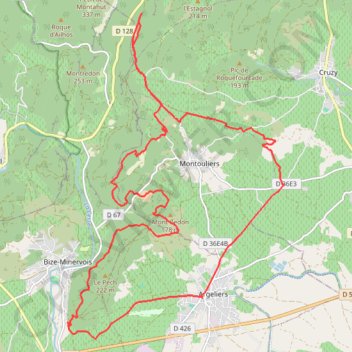 Le Pech d'argeliers GPS track, route, trail
