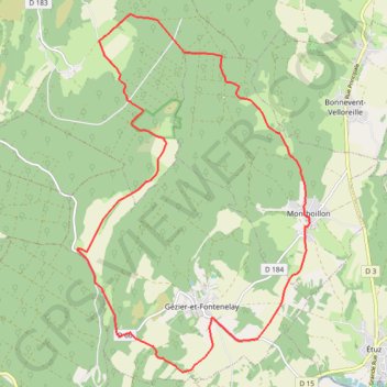 Monts de Gy - Circuit de Vauvenise GPS track, route, trail