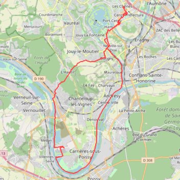 Boucle Seine via Triel GPS track, route, trail