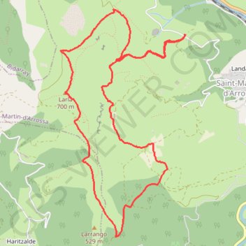 Sommet de Larla en boucle de Saint-Martin-d'Arrossa GPS track, route, trail