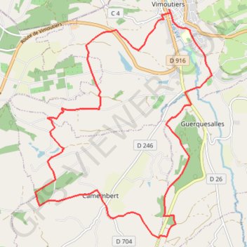Au pays du Camembert - Vimoutiers GPS track, route, trail