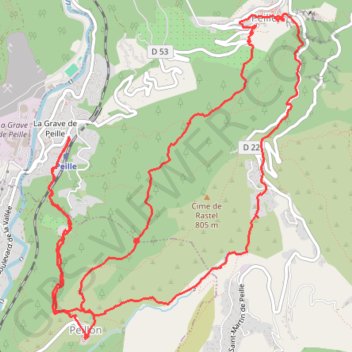 2021 06 25 - grave de Peille Peillon Peille boucle GPS track, route, trail