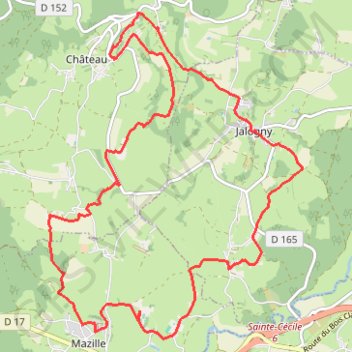 Circuit Mazille -Vaux -Jalogny-Château GPS track, route, trail