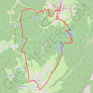 Chamechaude - Boucle depuis Le Sappey GPS track, route, trail