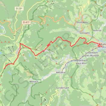 Tour de la grande Vallée de Munster (Munster - refuge du Rainkopf) GPS track, route, trail