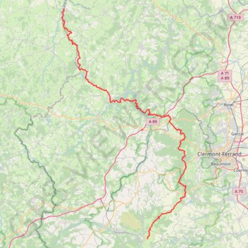 GR 41 : De Château-sur-Cher à Le Mont-Dore (Puy-de-Dôme) GPS track, route, trail