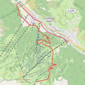 Descente du Rocher Blanc après la Via GPS track, route, trail