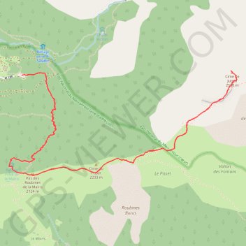 Randonnée 3 : Cime de Juisse depuis le Parking Supérieur du Boréon GPS track, route, trail
