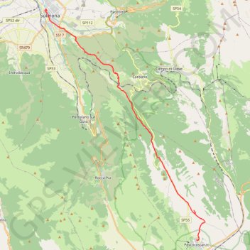 De Pescocostanzo à Sulmona GPS track, route, trail