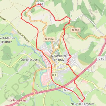 Autour de Neufchâtel-en-Bray GPS track, route, trail