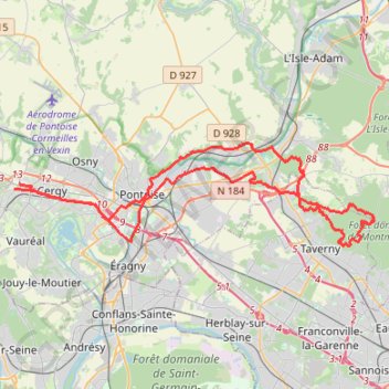 Cergy-Montmorency GPS track, route, trail